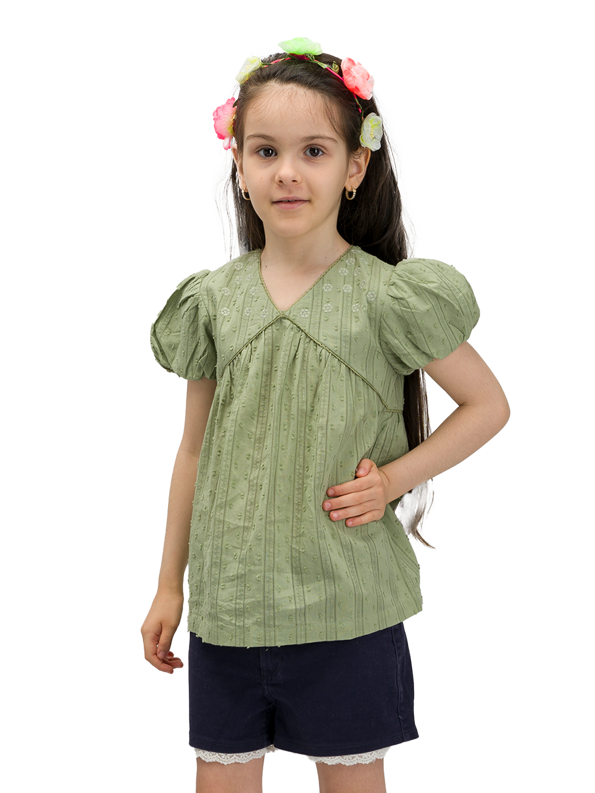 Bell Sleeve Embroidered Top