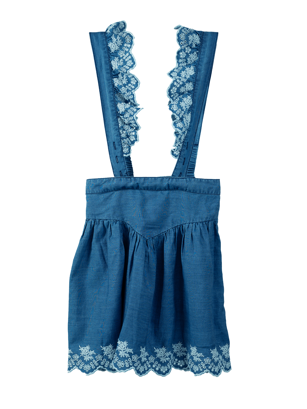 Blueberry Frill Scallop Embroidered Skirt Set