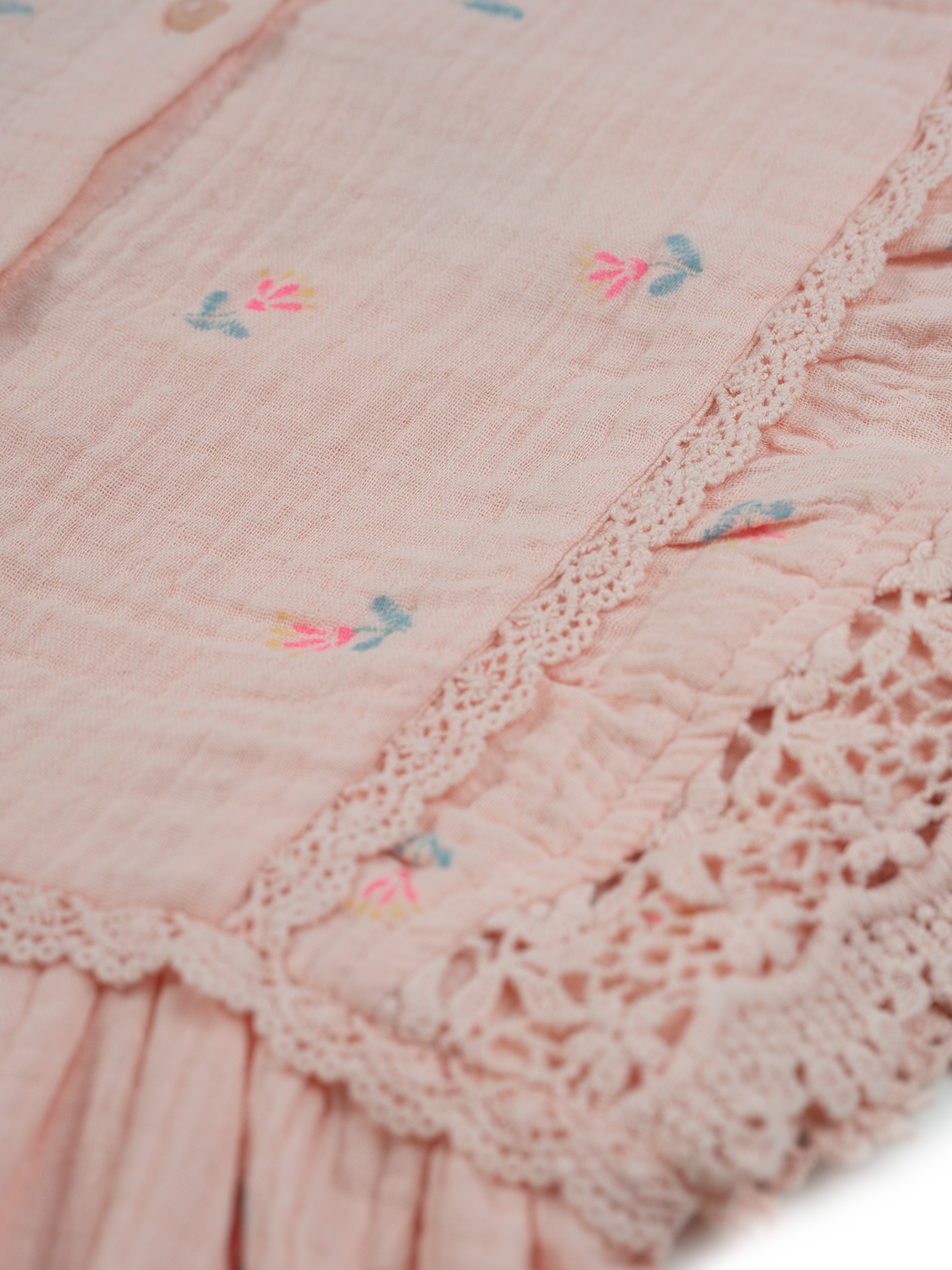 Peach Blossom Embroidered Dress