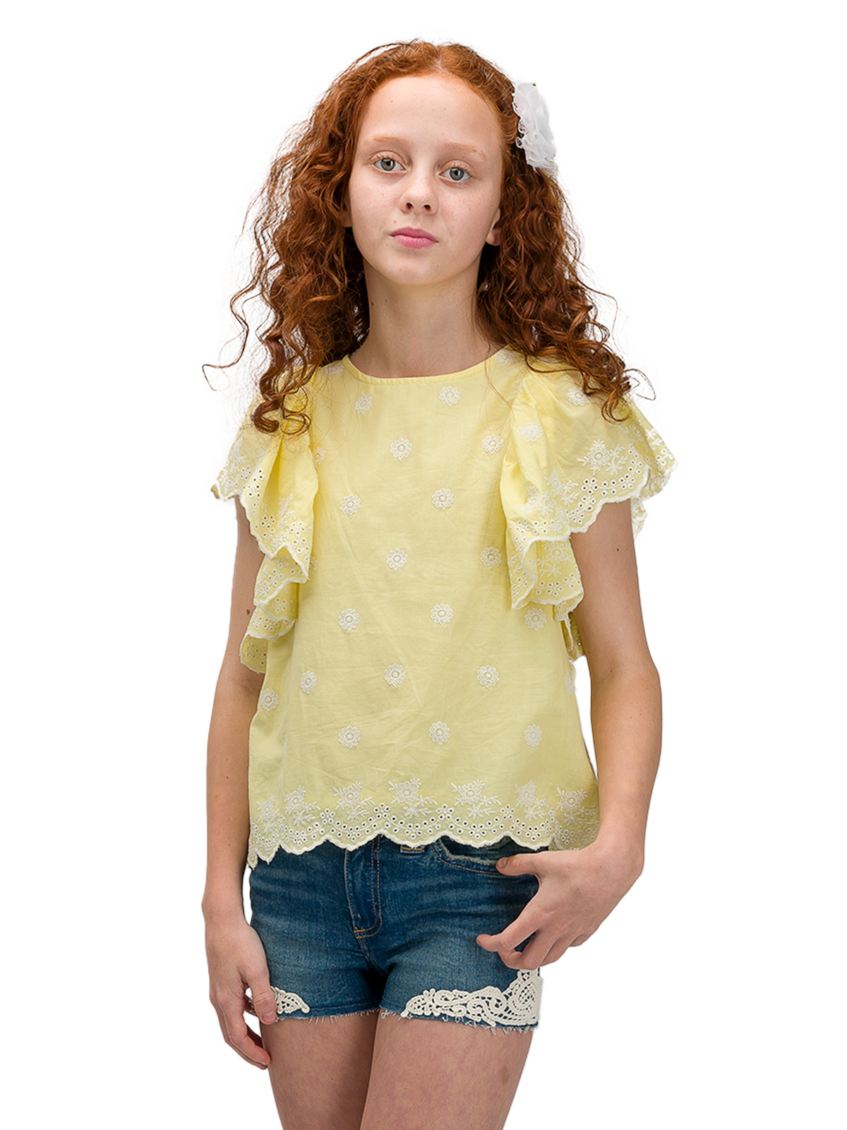 Sunbeam Scallop Embroidered Top